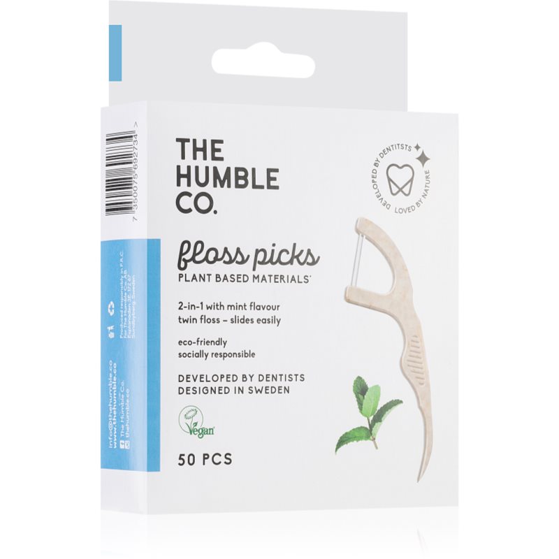 The Humble Co. Floss Picks клечки за зъби Mint 50 бр.