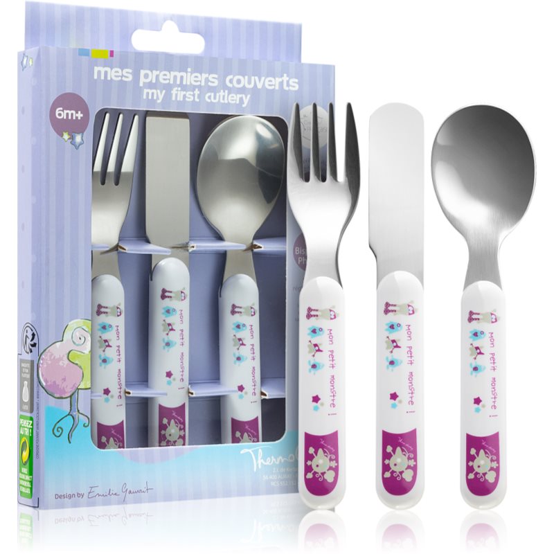 Thermobaby Dishes & Cutlery прибор за деца Monster 3 бр.