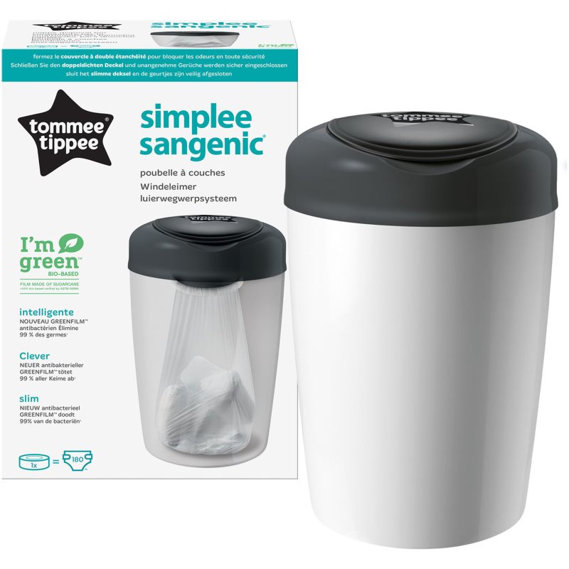Tommee Tippee Simplee White кош за пелени + резервна касета 1 бр.