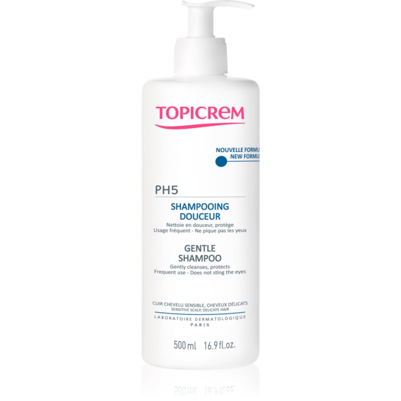 Topicrem PH5 Gentle Shampoo деликатен шампоан за ежедневна употреба за чувствителна кожа на скалпа 500 мл.