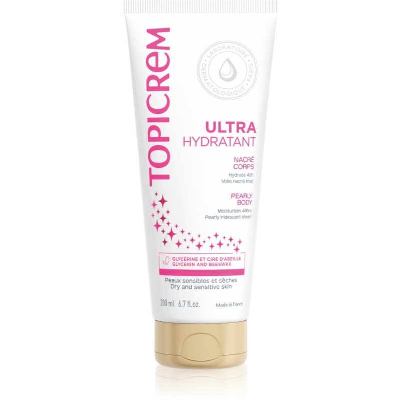 Topicrem UH BODY Ultra-Moisturizing Pearly Body лосион за тяло за чувствителна кожа  перлен блясък 200 мл.