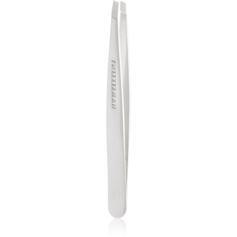 Tweezerman Studio Collection пинсета със скосен връх Platinum Silver 1 бр.