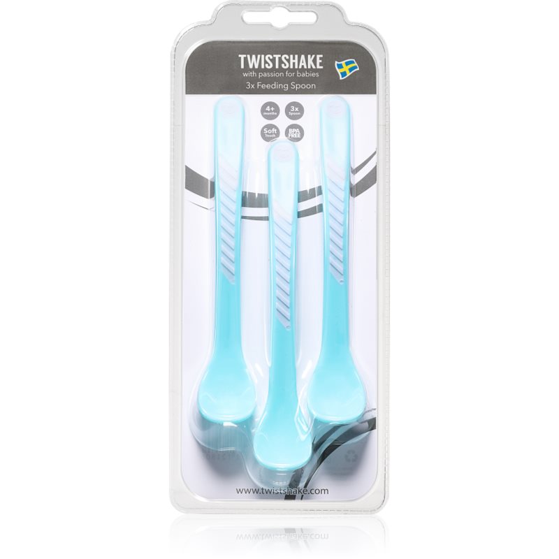 Twistshake Feeding Spoons лъжичка 4+m Pastel Blue 3 бр.