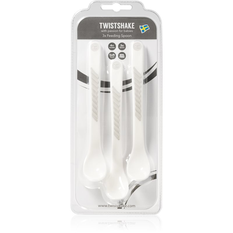 Twistshake Feeding Spoons лъжичка White 4 m+ 3 бр.