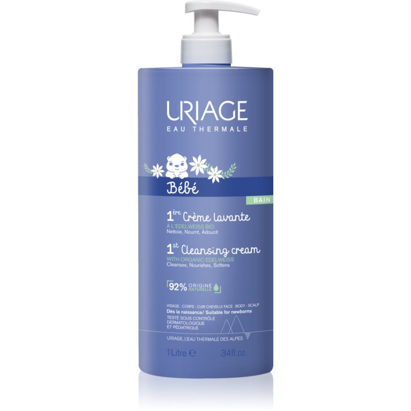 Uriage Bébé 1st Cleansing Cream нежно почистващ крем за деца от раждането им 1000 мл.