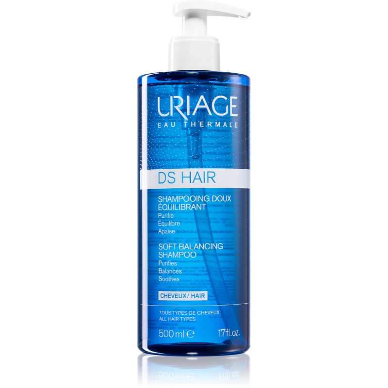 Uriage DS HAIR Soft Balancing Shampoo почистващ шампоан за чувствителна кожа на скалпа 500 мл.