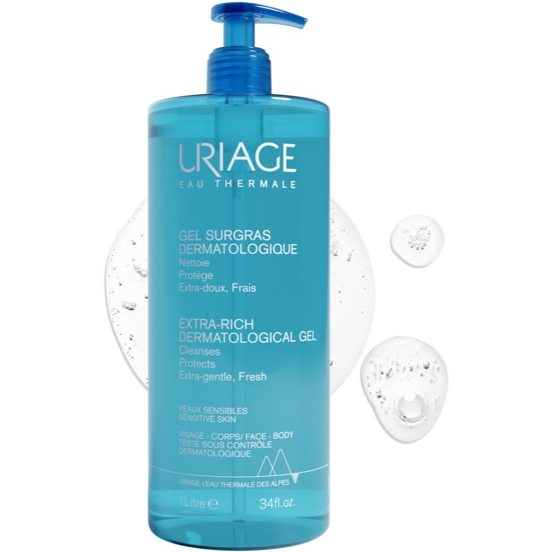 Uriage Hygiène Extra-Rich Dermatological Gel почистващ гел за лице и тяло 1000 мл. на ниска цена