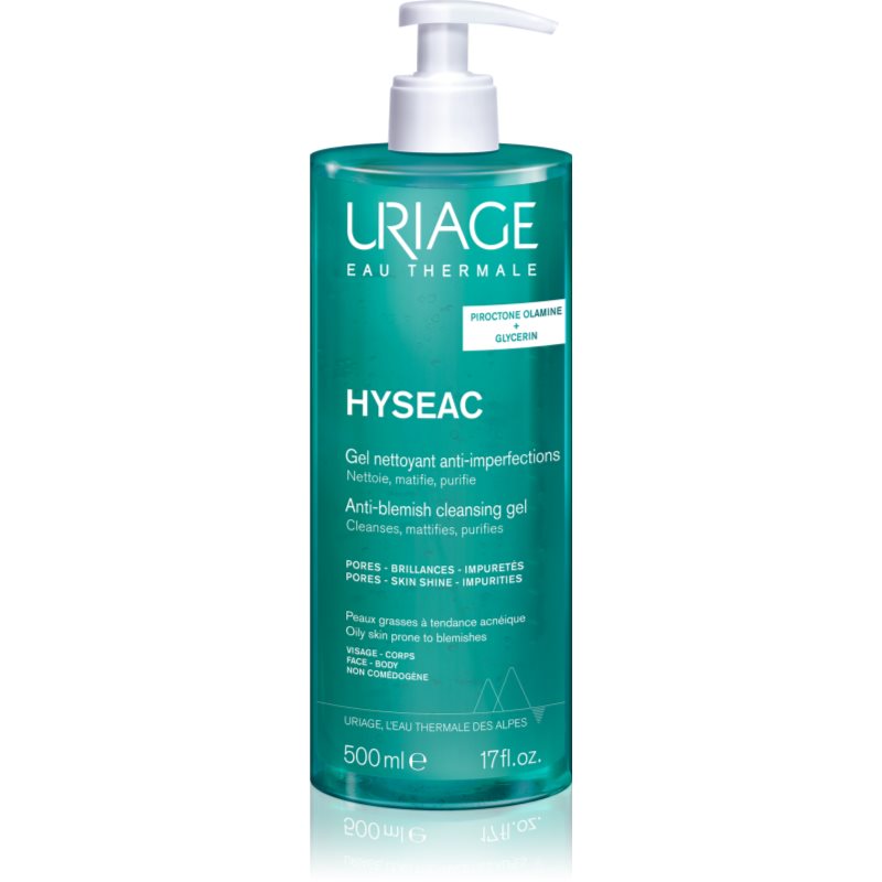 Uriage Hyséac Cleansing Gel лек почистващ гел за лице и тяло 500 мл.