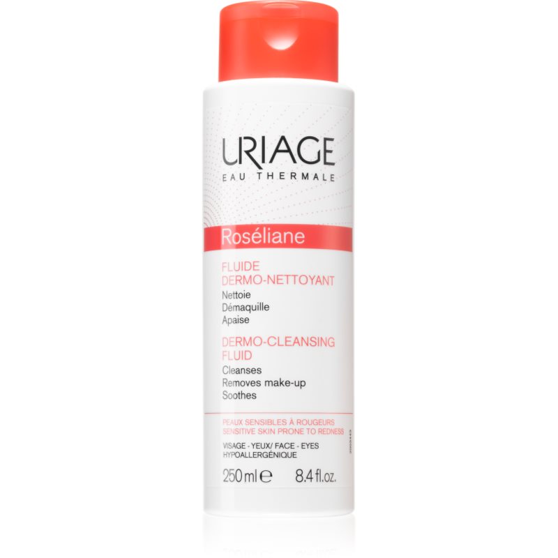 Uriage Roséliane Dermo-Cleansing Fluid почистващ флуид за чувствителна кожа със склонност към почервеняване 250 мл.