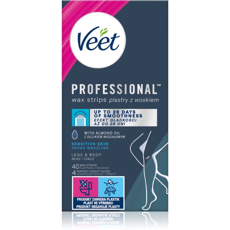 Veet Professional Sensitive Skin восъчни ленти за епилация за чувствителна кожа 40 бр. на ниска цена
