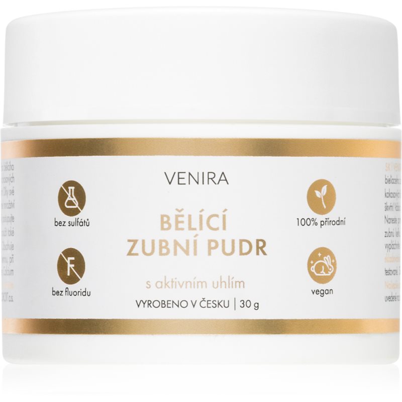 Venira Whitening tooth powder избелваща пудра за зъби с активен въглен с кокос Mint 30 гр.