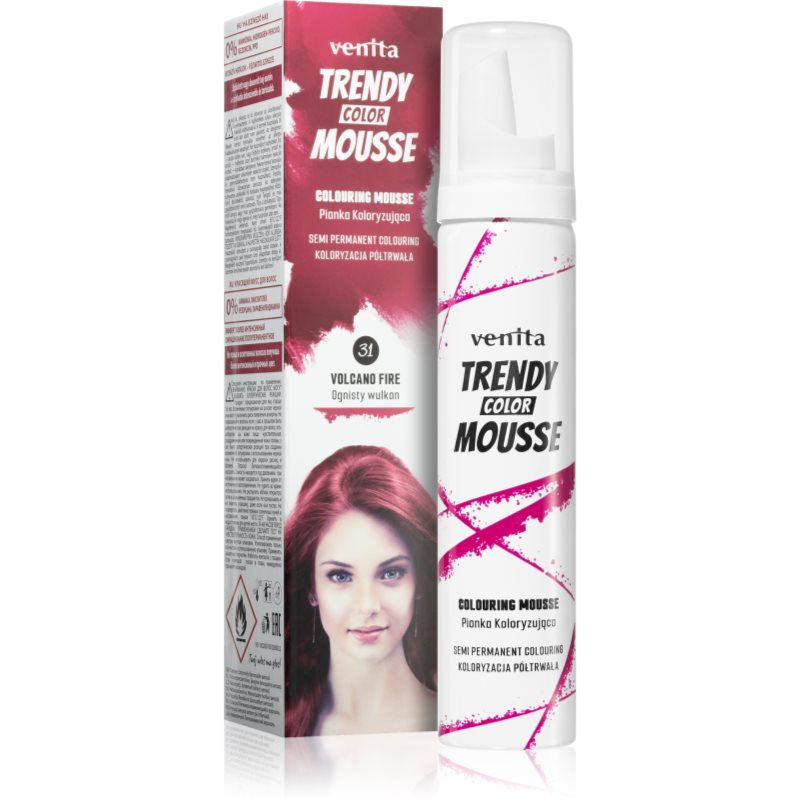 Venita Trendy Color Mousse оцветяващ мус без амоняк цвят No. 31 - Volcano Fire 75 мл.