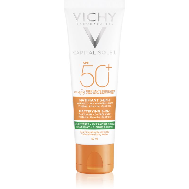 Vichy Capital Soleil Mattifying 3-in-1 защитен матиращ крем за лице SPF 50+ 50 мл.