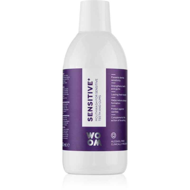 WOOM Sensitive+ Mouthwash вода за уста при чувствителни зъби и венци 500 мл.