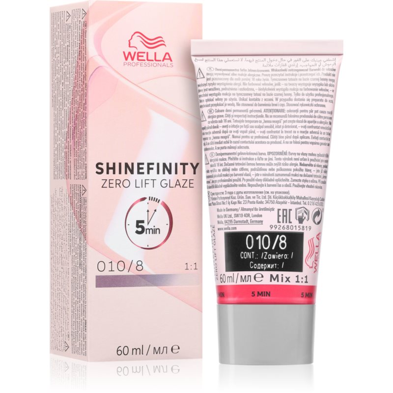 Wella Professionals Shinefinity Zero Lift Glaze полу-перманентна боя за коса цвят 010/8 Opal Flash 60 мл. на ниска цена