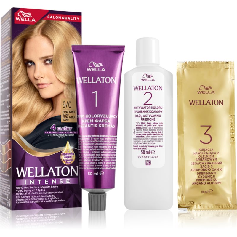 Wella Wellaton Intense перманентната боя за коса с арганово масло цвят 9/0 Very Light Blonde 1 бр.