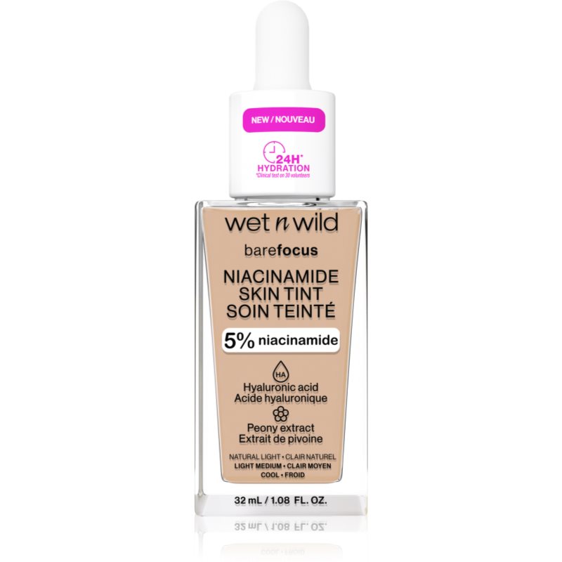 Wet n Wild Bare Focus Niacinamide Skin Tint лек хидратиращ фон дьо тен цвят Light 32 мл.