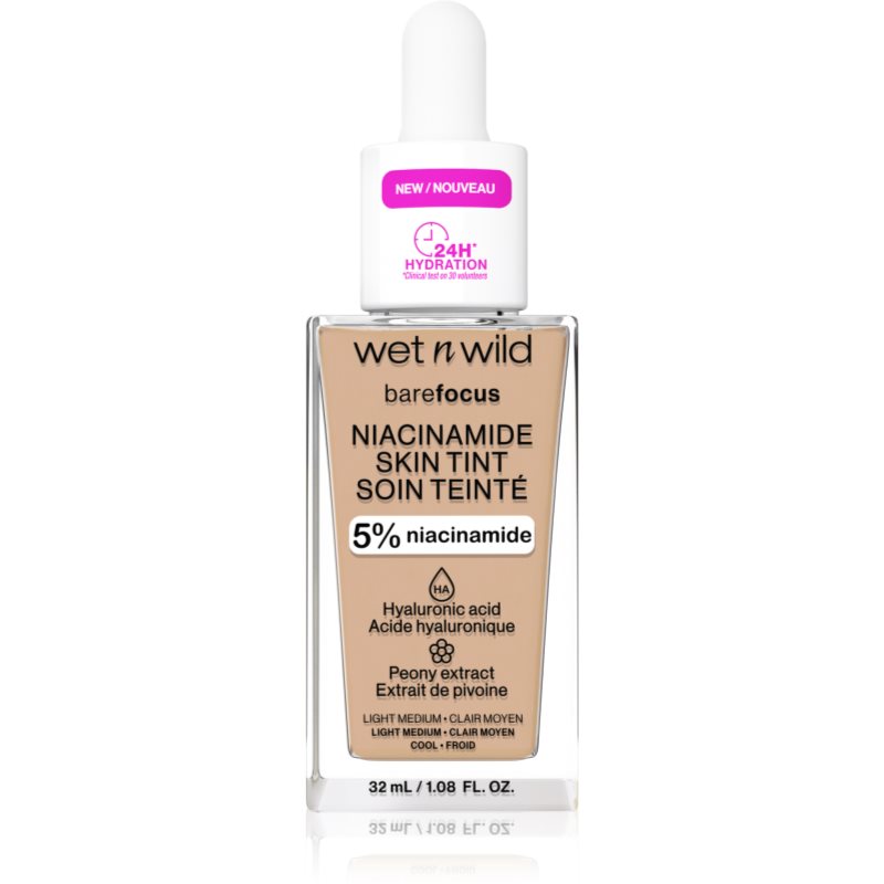 Wet n Wild Bare Focus Niacinamide Skin Tint лек хидратиращ фон дьо тен цвят Light Medium 32 мл.