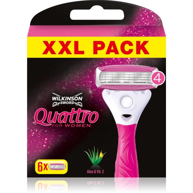Wilkinson Sword Quattro for Women Aloe & Vit. E сменяеми глави 6 бр. на ниска цена