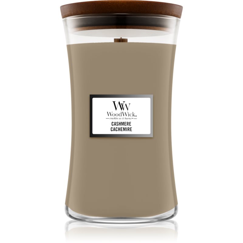 Woodwick Cashmere ароматна свещ с дървен фитил 609