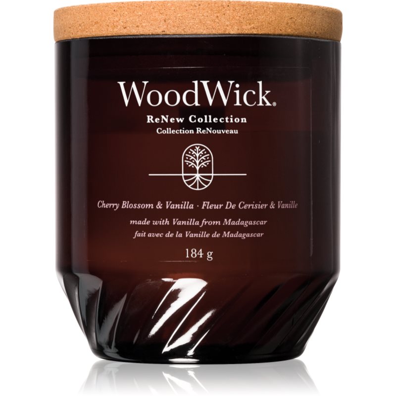 Woodwick Cherry Blossom & Vanilla ароматна свещ с дървен фитил 184 гр.