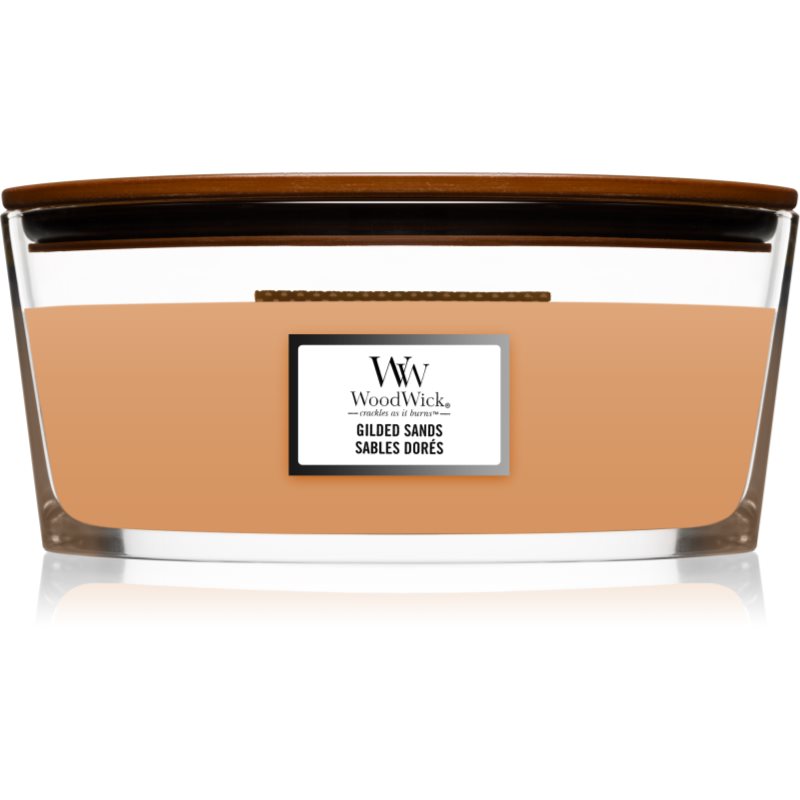 Woodwick Gilded Sands ароматна свещ с дървен фитил (hearthwick) 453 гр.