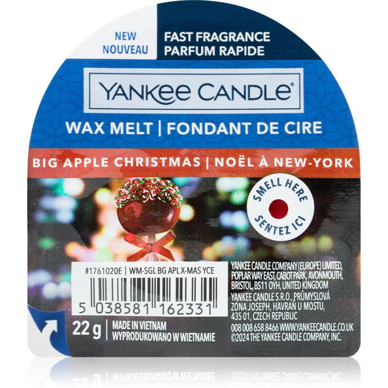Yankee Candle Big Apple Christmas восък за арома-лампа 22 гр.