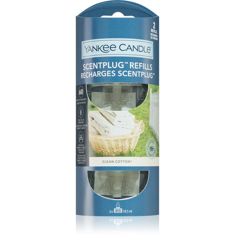 Yankee Candle Clean Cotton пълнител за електрически дифузер 2x18