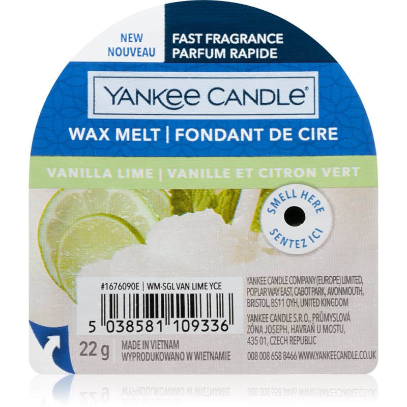 Yankee Candle Vanilla Lime восък за арома-лампа 22 гр.