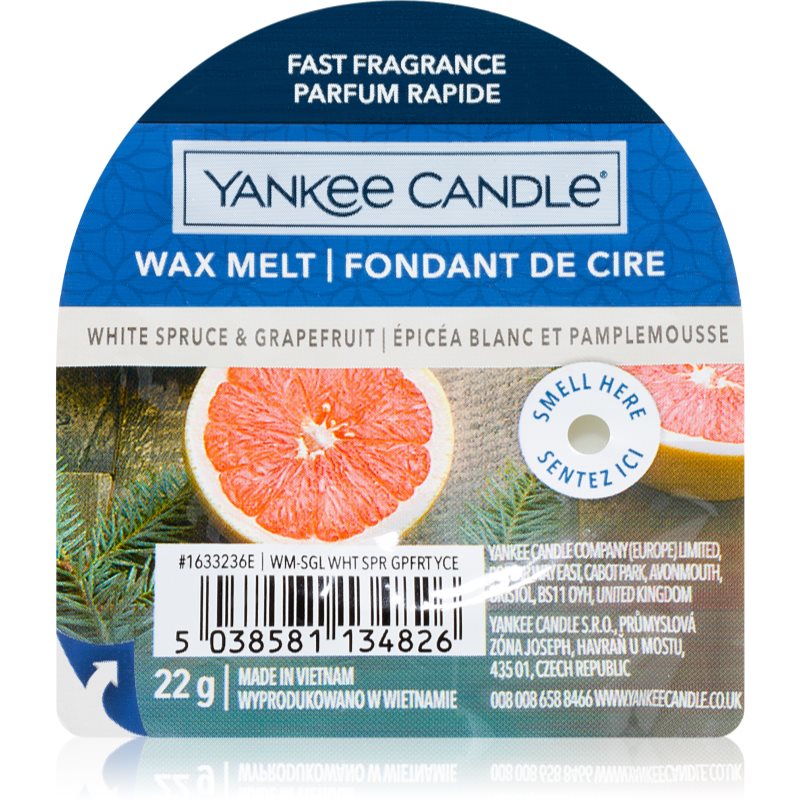 Yankee Candle White Spruce & Grapefruit восък за арома-лампа 22 гр.
