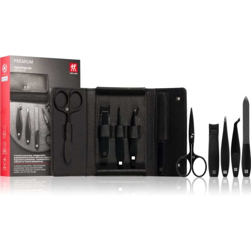 Zwilling Premium Black комплект за маникюр за мъже