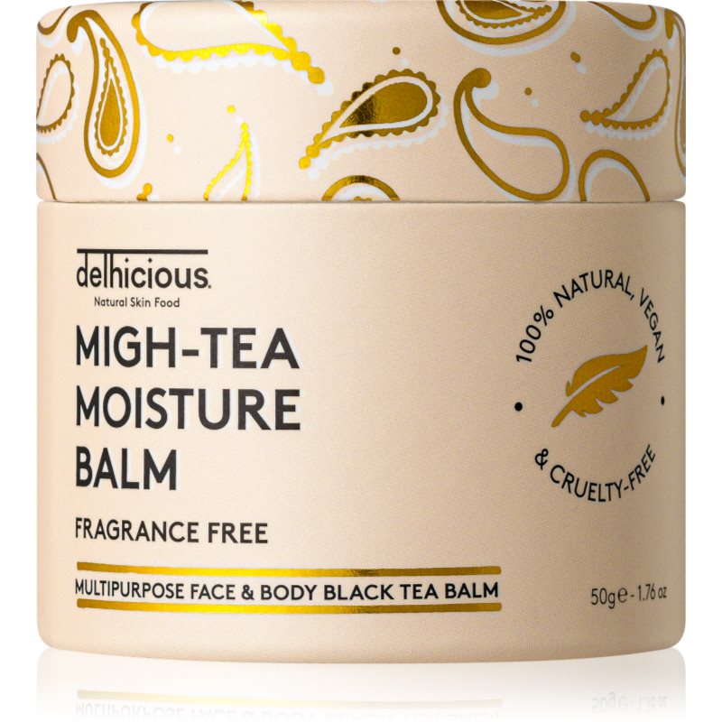 delhicious MIGH-TEA MOISTURE BALM мултифункционален балсам за много суха и чувствителна кожа без парфюм 50 гр.