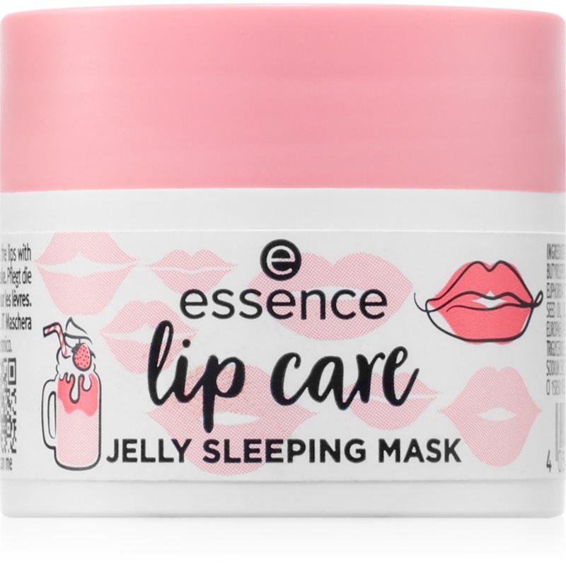 essence lip care хидратираща маска за устни за нощ 02 Strawberry Milkshake 8 гр.