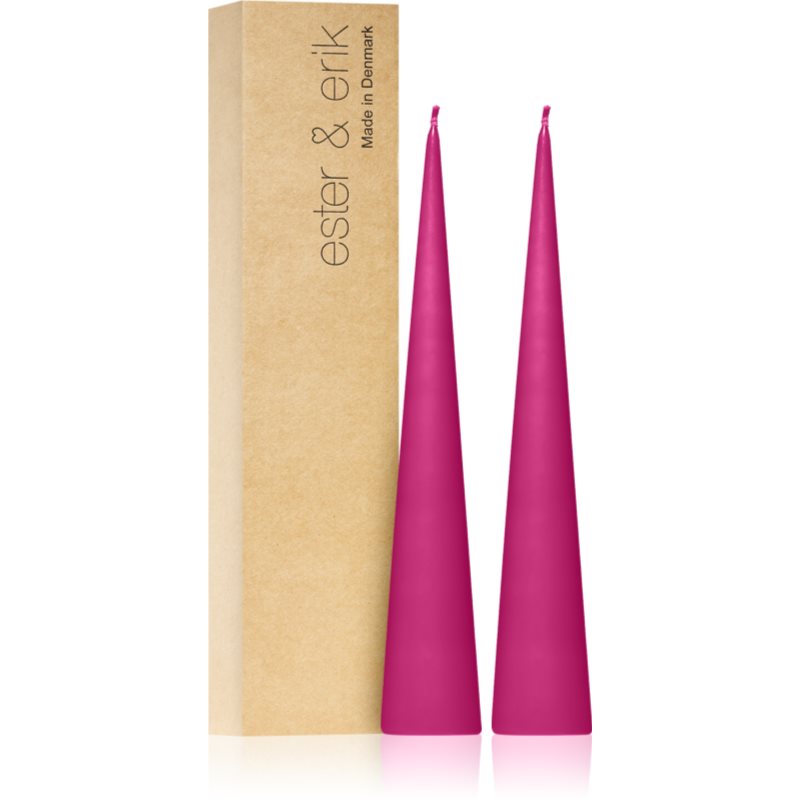 ester & erik cone candles clear pink (no. 41) свещ 2x25 см