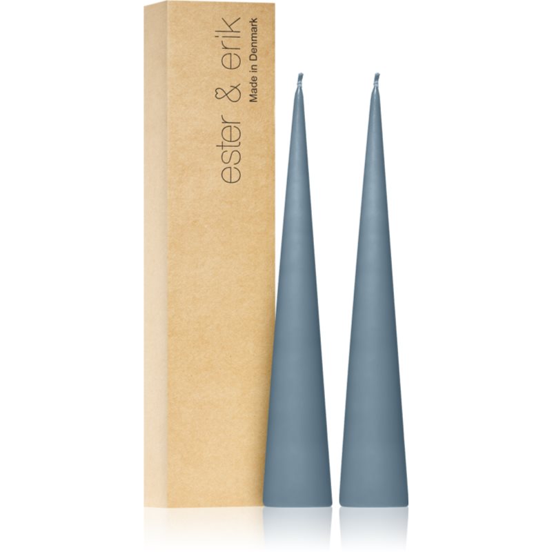 ester & erik cone candles dusty blue (no. 83) свещ 2x25 см на ниска цена