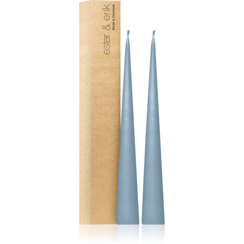 ester & erik cone candles dusty blue (no. 83) свещ 2x37 см на ниска цена