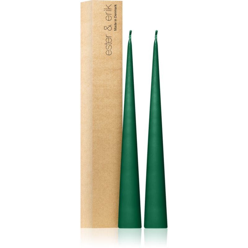 ester & erik cone candles marble green (no. 58) свещ 2x37 см на ниска цена