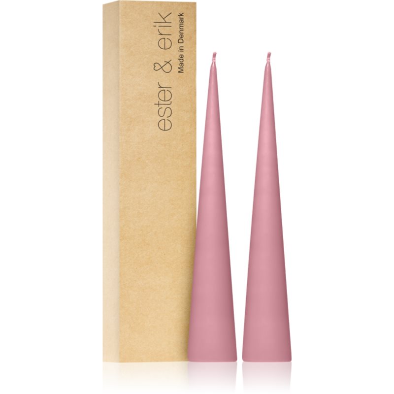ester & erik cone candles old rose (no. 39) свещ 2x25 см на ниска цена