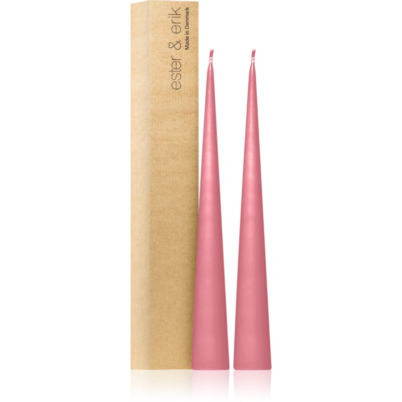 ester & erik cone candles old rose (no. 39) свещ 2x37 см на ниска цена