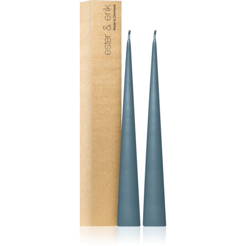 ester & erik cone candles steel blue (no. 64) свещ 2x37 см