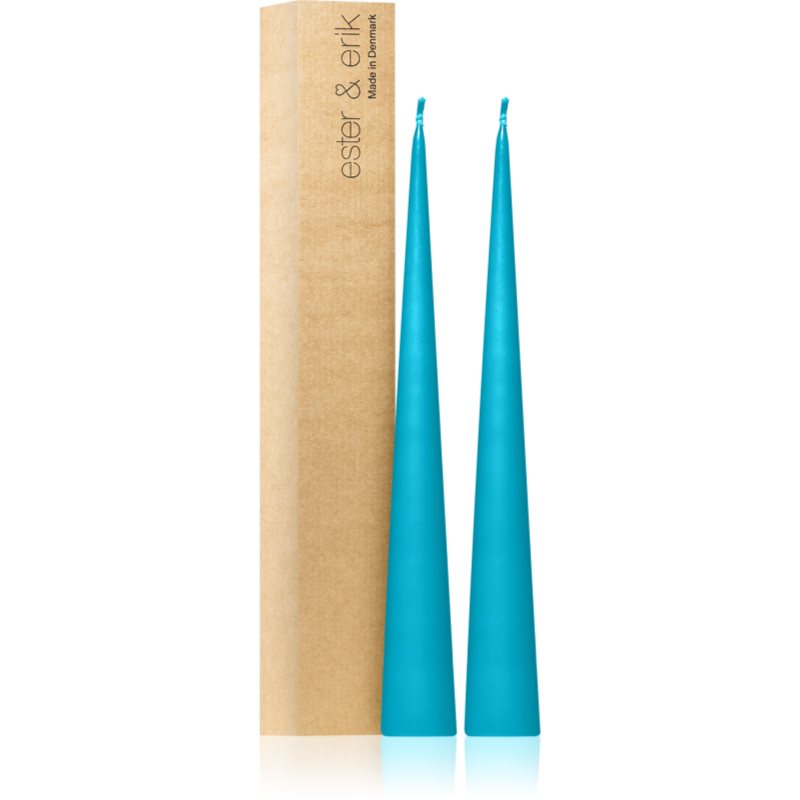 ester & erik cone candles turquoise (no. 56) свещ 2x37 см на ниска цена