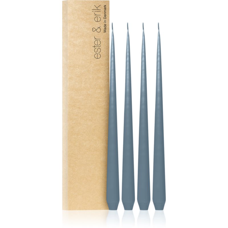ester & erik taper candle dusty blue (no. 83) свещ 4x32 см