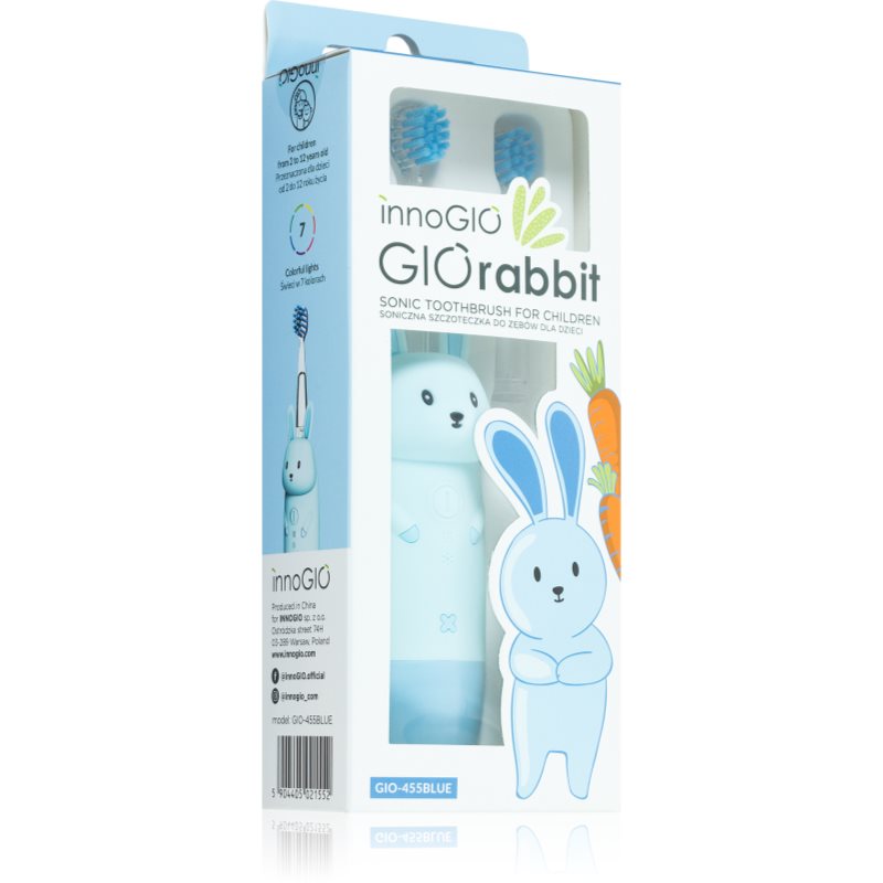 innoGIO GIORabbit Sonic Toothbrush четка за зъби за деца Blue 1 бр.
