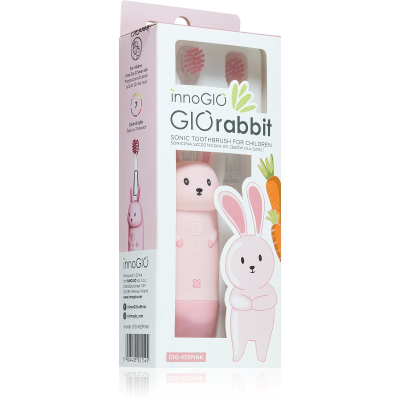 innoGIO GIORabbit Sonic Toothbrush четка за зъби за деца Pink 1 бр.