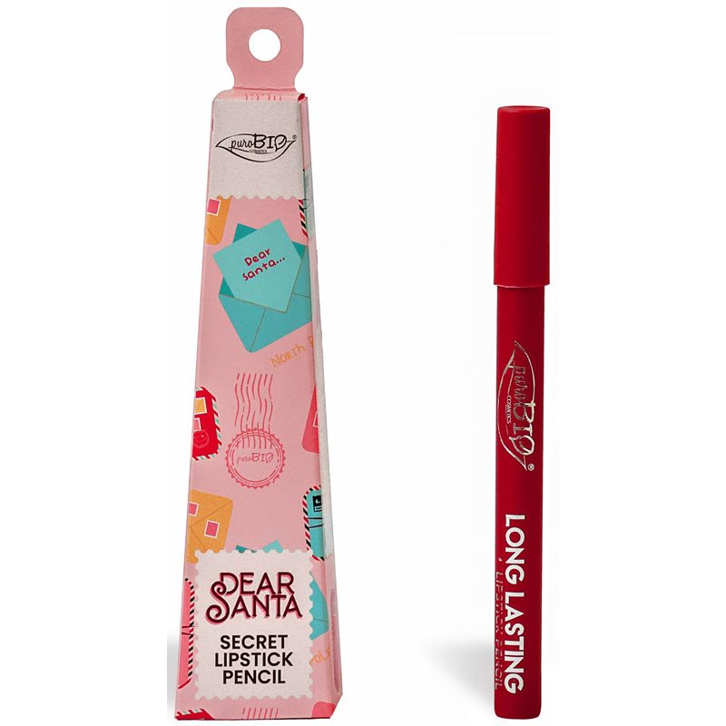 puroBIO Cosmetics Dear Santa SECRET дълготраен молив за устни в подаръчна опаковка цвят 013 3 гр. на ниска цена