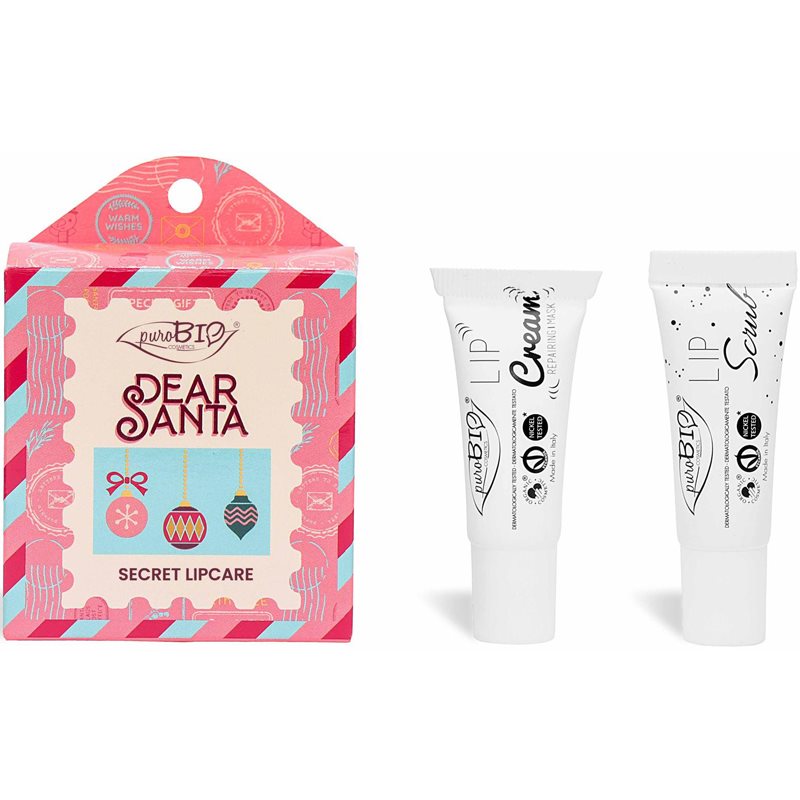 puroBIO Cosmetics Dear Santa SECRET подаръчен комплект за устни 2 бр.