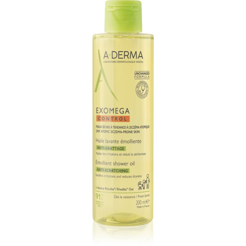 A-Derma Exomega Control Emollient Shower Oil омекотяващо душ олио за суха към атопична кожа 200 мл.