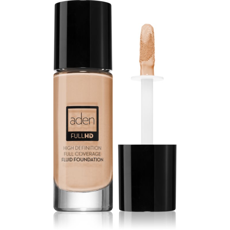 Aden Cosmetics Full HD Fluid Foundation дълготраен течен фон дьо тен цвят 01 Porcelain 20 мл.