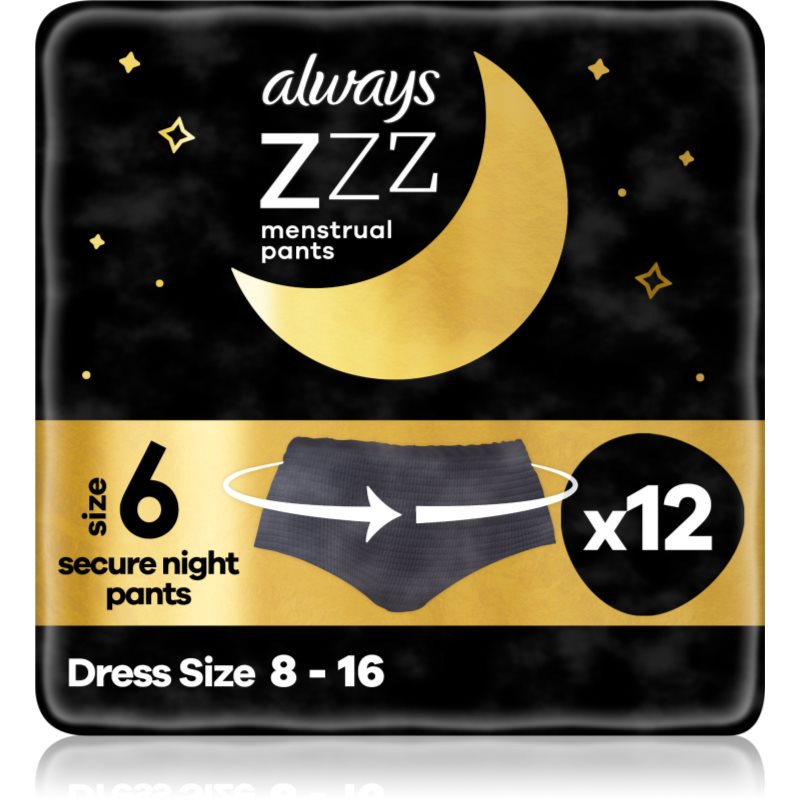 Always Secure Night Pants менструално бельо 12 бр. на ниска цена