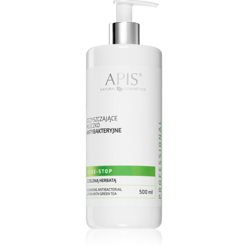 Apis Natural Cosmetics Acne-Stop Home TerApis почистващо и отстраняващо грим мляко със зелен чай 500 мл.
